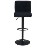 Home4You Barhocker, Schwarz - Webstoffbezug - Metallgestell - höhenverstellbar