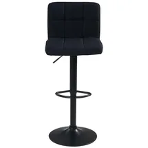 Home4You Barhocker, Schwarz - Webstoffbezug - Metallgestell - höhenverstellbar