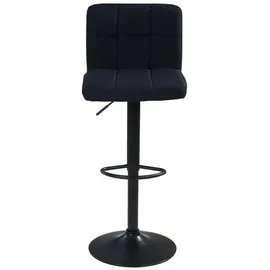 Home4You Barhocker, Schwarz - Webstoffbezug - Metallgestell - höhenverstellbar