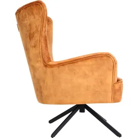 Mendler Lounge-Sessel HWC-L63 Samt 75 x 99 x 75 cm gold-braun drehbar
