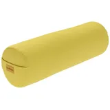 GORILLA SPORTS Yoga Bolster Yogakissen Ø20cm, aus 100% Baumwolle, mit Dinkelfüllung, Yogarolle, Waschbarer, mit Tragegriff, Yogakissen, für Restorative Yoga, Pilates gelb