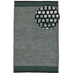 Teppich CARPETFINE "Kelim Mia", grün, B:160cm H:6mm L:230cm, Baumwolle, Teppiche, Baumwolle Wendeteppich, Wohnzimmer