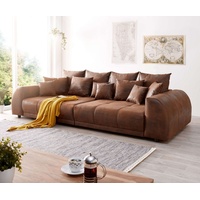 DeLife Big-Sofa Violetta 310x135 cm Braun Antik Optik mit Kissen, Big Sofas