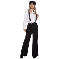 Metamorph Kostüm 20er Jahre Nadelstreifenhose mit Mütze, Damenhose und Schiebermütze im Gatsby-Style weiß 42