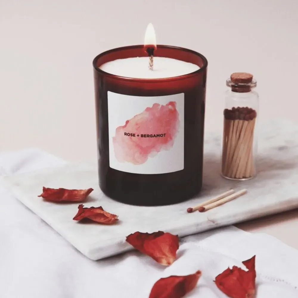 Self Care Co.  FLORAL Rose + Bergamot Candle  (300 )