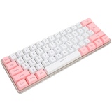 Sxhlseller Gaming-Tastatur, USB-Tastatur, Mechanische Tastatur, 61 Tasten, Kontrastfarbe, RGB-Licht, Tastenlinientrennung, Mechanische, Kabelgebundene Tastatur, Gaming-Tastatur (Weiß Rosa)