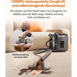 Uwant B200, Polsterreiniger Gerät, 1900W, Dampfreinigungsfunktion | Für Teppiche, Sofas, Vorhänge, Kleidung | 74DB, 12000Pa,