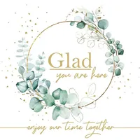 Serviettenshop 20 Servietten Glad you ́re here um Eukalyptus