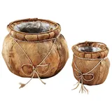 Kobolo 2tlg. Set Blumentopf COCOPOTSET2 in Braun | Gr.: onesize