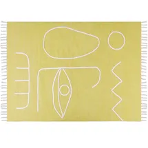 Beliani Outdoorteppich Yavu Gelb 140 x 200 cm