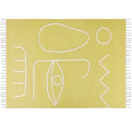 Beliani Outdoorteppich Yavu Gelb 140 x 200 cm
