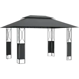 vidaXL Pavillon 3 x 3 m Grau/Schwarz