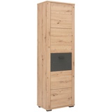 Xora Garderobenschrank Anthrazit, Eichefarben - B/H/T ca. 60,00x195,00x38,00