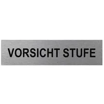 PRO PLUS Aluminium Türschild Vorsicht Stufe"