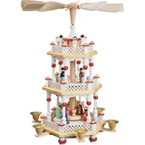 T.O.P. Glässer Erzgebirge Pyramide Christi Geburt weiß, Höhe 40 cm