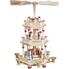 T.O.P. Glässer Erzgebirge Pyramide Christi Geburt weiß, Höhe 40 cm