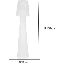 smartwares LED Außen-Stehleuchte Kunststoff 110 cm inkl. Leuchtmittel weiß