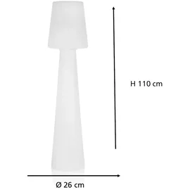 smartwares LED Außen-Stehleuchte Kunststoff 110 cm inkl. Leuchtmittel weiß
