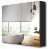 EMKE Spiegelschränke 85x65cm Spiegelschrank Badschrank mit Doppelseitiger Spiegel (Schwarz) - Emke,