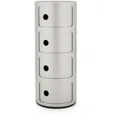 Kartell Componibili, 4 Elements, Silber, Runde Basis
