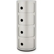 Kartell Componibili, 4 Elements, Silber, Runde Basis