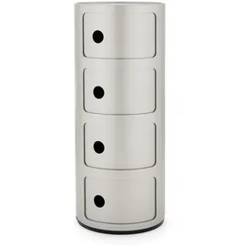 Kartell Componibili, 4 Elements, Silber, Runde Basis