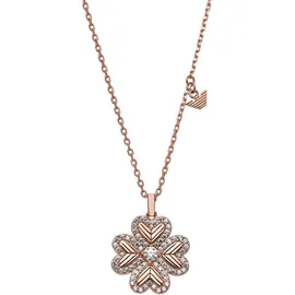Emporio Armani Kette mit Anhänger Kleeblatt Silber 925
