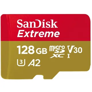 SanDisk Extreme microSDXC UHS-I A2 C3 U3 V30 + SD-Adapter 128 GB