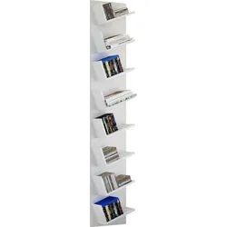 VCM Lansi Maxi Regal Wandmontage mit 8 schrägen Regalen weiß.