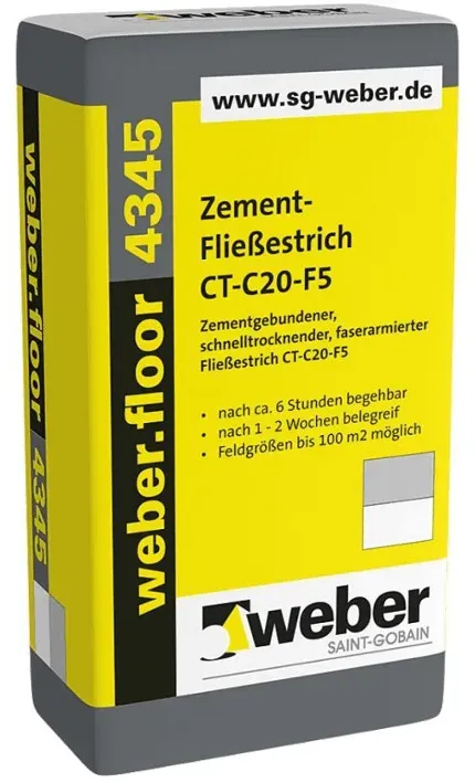 Zement-Fließestrich schnelltrocknend - weber.floor 4345 - 40kg