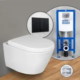 Evineo ineo Komplett-SET Wand-WC mit neeos Vorwandelement,, BE0509WH+16791BM#SET,