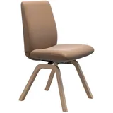 Polsterstuhl STRESSLESS "Laurel", braun (almond paloma, eiche gekalkt), B:49cm H:92cm T:59cm, Leder PALOMA: PALOMA ist ein durchgefärbtes Semianilin-Möbelleder mit natürlicher Narbung., Stühle, Low Back, Größe L, mit schräggestellten Beinen in Eiche gekalkt