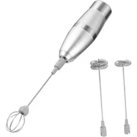 LIFKOME Milchaufschäumer für Kaffee Tragbarer Elektrischer Handaufschäumer 3 Schneebesenköpfe Ergonomischer Griff