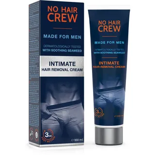 NO HAIR CREW Enthaarungscreme für den Intimbereich – extra sanfte Haarentfernung für Männer, 100 ml