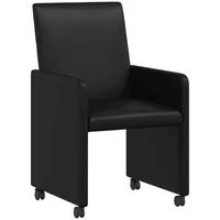 VidaXL Esszimmerstühle mit Rollen 2 pcs Schwarz 57 x