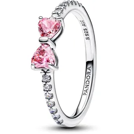 Pandora Timeless Funkelnde Pinkfarbene Schleife Ring aus Sterling Silber mit Zirkonia, Größe: 56,