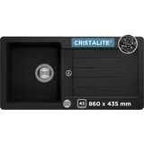 Schock Typos D-100S links Einbauspüle schwarz/CRISTALITE Handbetätigung 860 x 435 mm