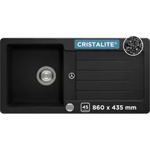Schock Typos D-100S links Einbauspüle schwarz/CRISTALITE Handbetätigung 860 x 435 mm