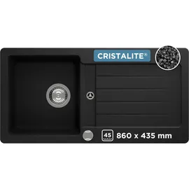 Schock Typos D-100S links Einbauspüle schwarz/CRISTALITE Handbetätigung 860 x 435 mm
