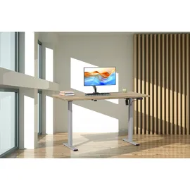 VCM Schreibtisch Lona Sonoma-Eiche / Silber