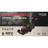 Powerworks PD48LM46SP Akku Rasenmäher 48 V 46 cm ohne Akku und ohne Ladegerät