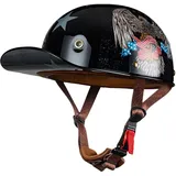 puzzlegame Motorrad Halbschalen | Roller Helm Herren Baseballmütze Halbschalenhelm | Halbschalenhelm Mit Ece Zulassung | Cruiser Chopper Scooter Helm Für Bike Cruiser Chopper Moped Scooter