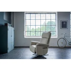 KAWOLA Sessel NAMA Relaxsessel drehbar Leder grau