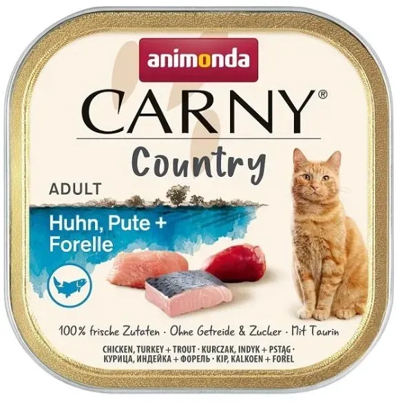 ANIMONDA Carny Country Adult Chicken&Turkey&Trout 100 g Huhn, Truthahn und Forelle für adulte Katzen