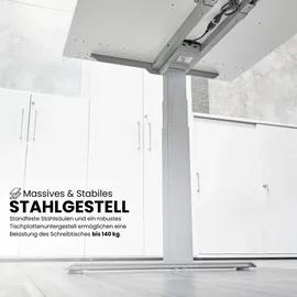 bümö Schreibtisch elektrisch Graphit / Weiß
