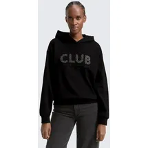 Tom Tailor Hoodie Glitzer-Applikation Schwarz XS