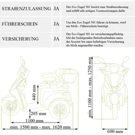 Efun ECO ENGEL 501 Rot, 25 km/h Seniorenmobil