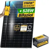 EPP.Solar 4x 440W Bifaziale Module mit Solarspeicher 1,6kWh Anker SOLIX Solarbank E1600 Speicher für Balkonkraftwerk