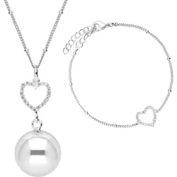 Bola Crystal Heart Klangkugel für Schwangere Silver
