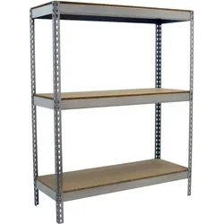 SimonRack Metallregal ohne Schrauben mit Simonforte 3 Regale. Galva Farbe/Holz 1500x1200x600 mm